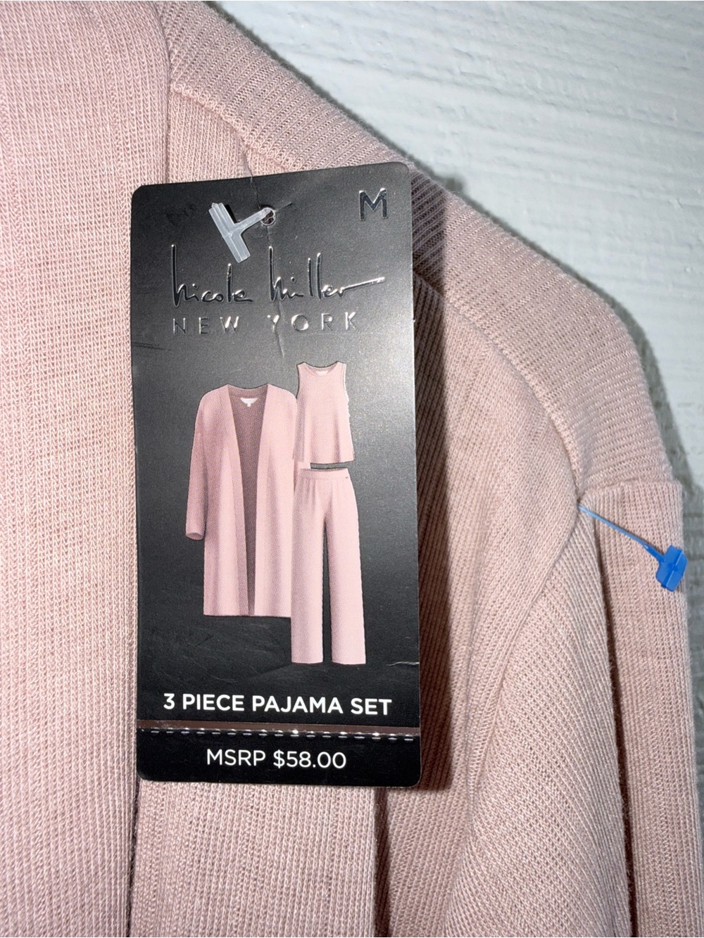 Nicole Miller New York Long Open Front Cardigan Robe Pink Womens Medium NWT - Picture 8 of 11